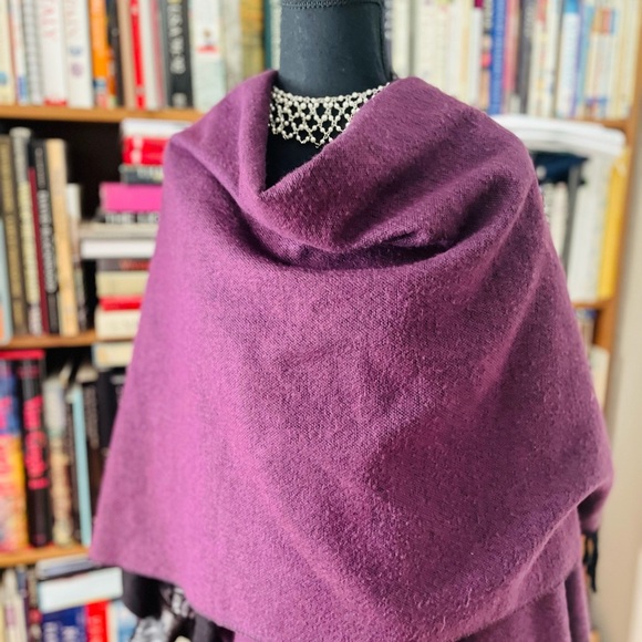 Sweeping Black and Purple Women's Shawl - Picture 9 of 9